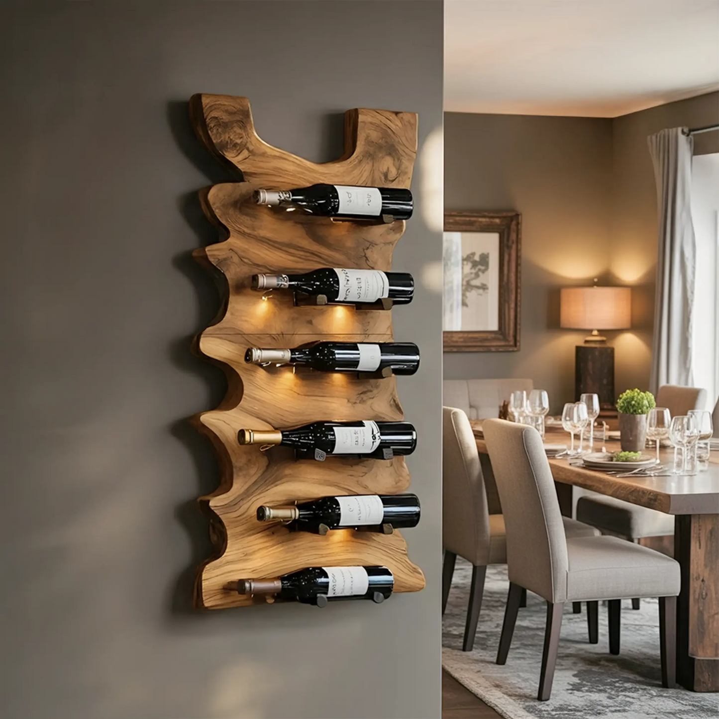 Handcrafted Live Edge Wine Holder For Entryway Design Ideas Lynnsnail
