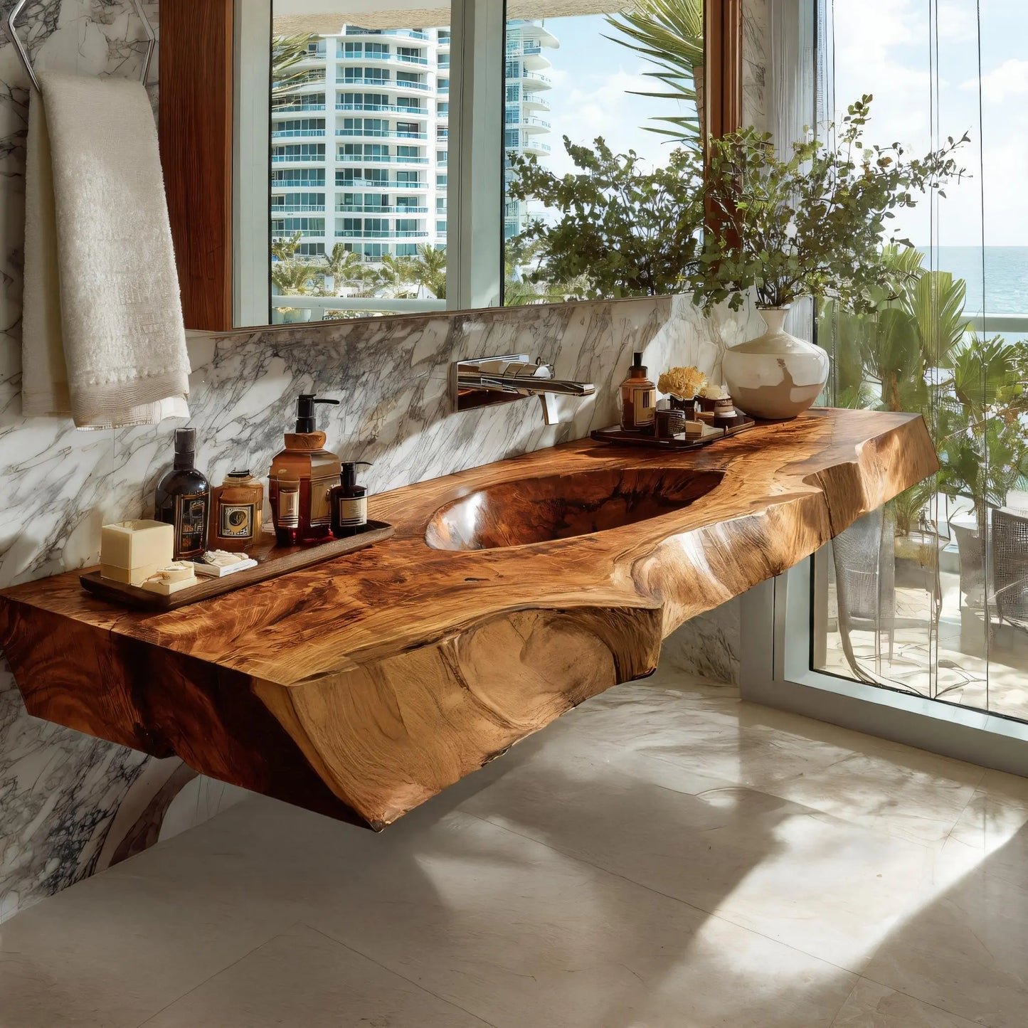 Orlith Live Edge Solid Wood Floating Bathroom Vanity with Integrated Sink SPA665452 Lynnsnail