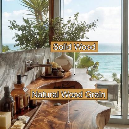 Orlith Live Edge Solid Wood Floating Bathroom Vanity with Integrated Sink SPA665452 Lynnsnail