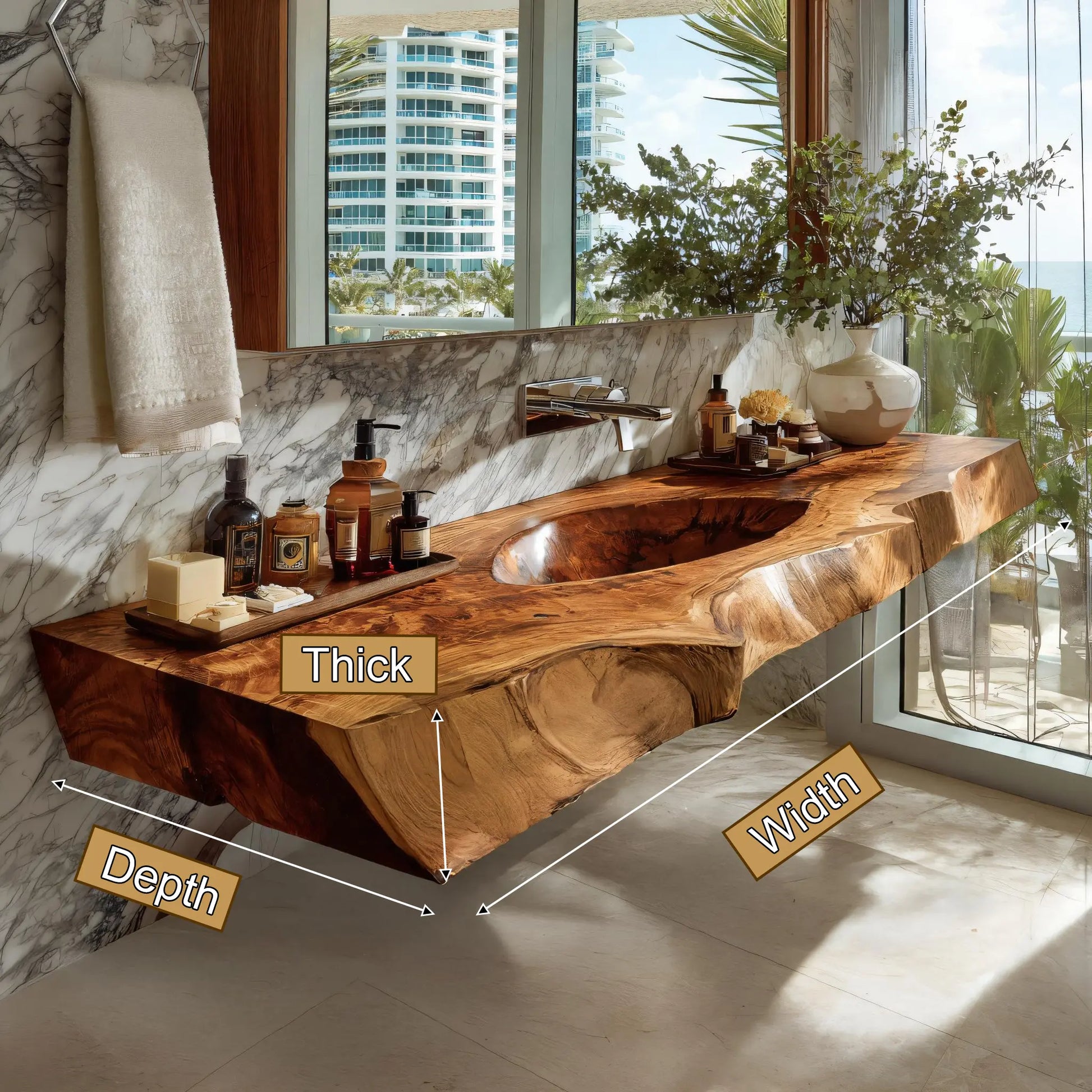 Orlith Live Edge Solid Wood Floating Bathroom Vanity with Integrated Sink SPA665452 Lynnsnail