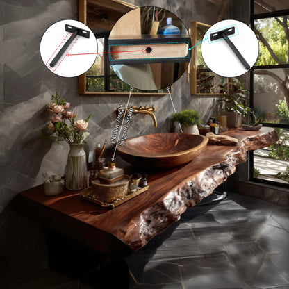 Orvyn Live Edge Solid Wood Floating Bathroom Vanity SPA524639 Lynnsnail