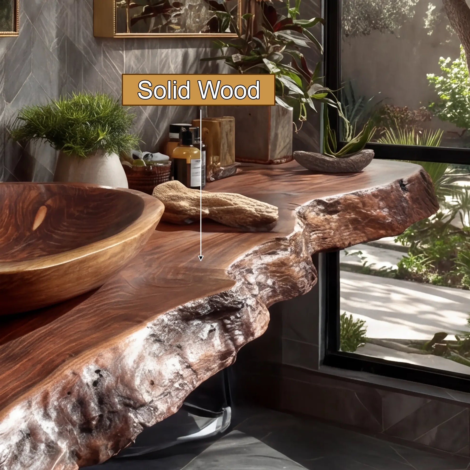 Orvyn Live Edge Solid Wood Floating Bathroom Vanity SPA524639 Lynnsnail