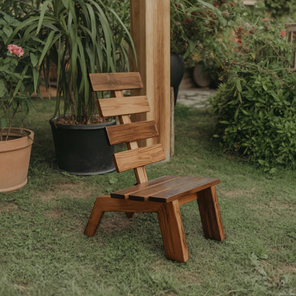 Modern Slatted Wood Outdoor Lounge Chair For Garden Or Patio Lynnsnail