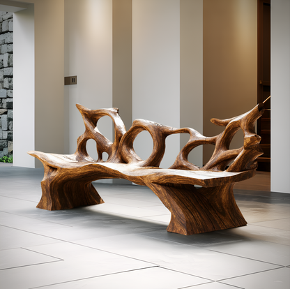 Mid Century Branch Bench Entryway Furniture For Compact Foyers Lynnsnail