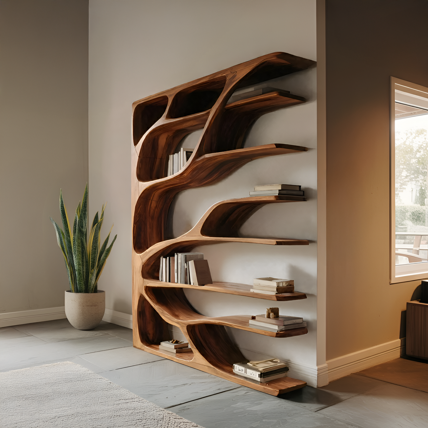 Modern Statement Bookshelf For Home Interiors Decor Lynnsnail