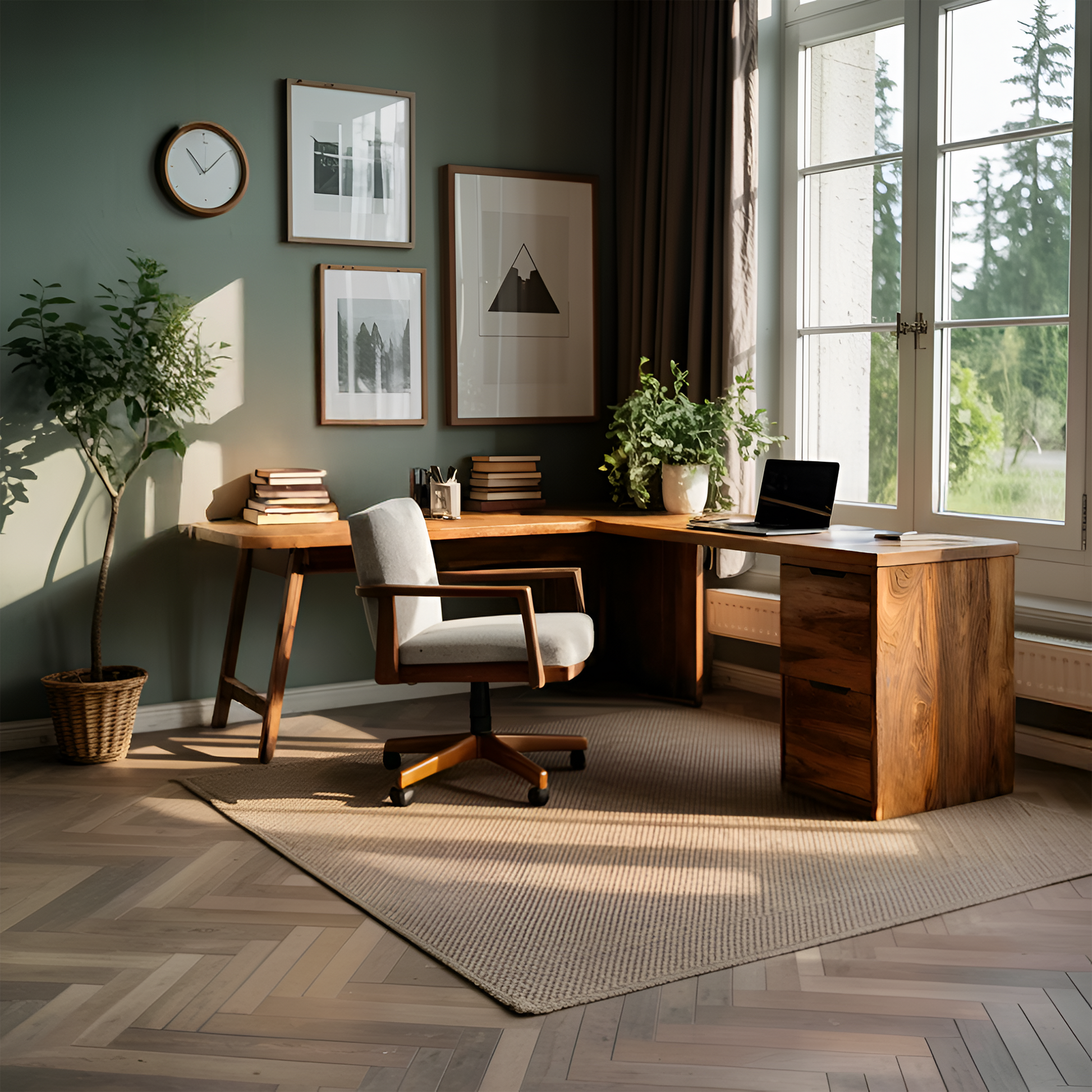 Luxury L Shaped Desk With Drawer For Home Office Lynnsnail