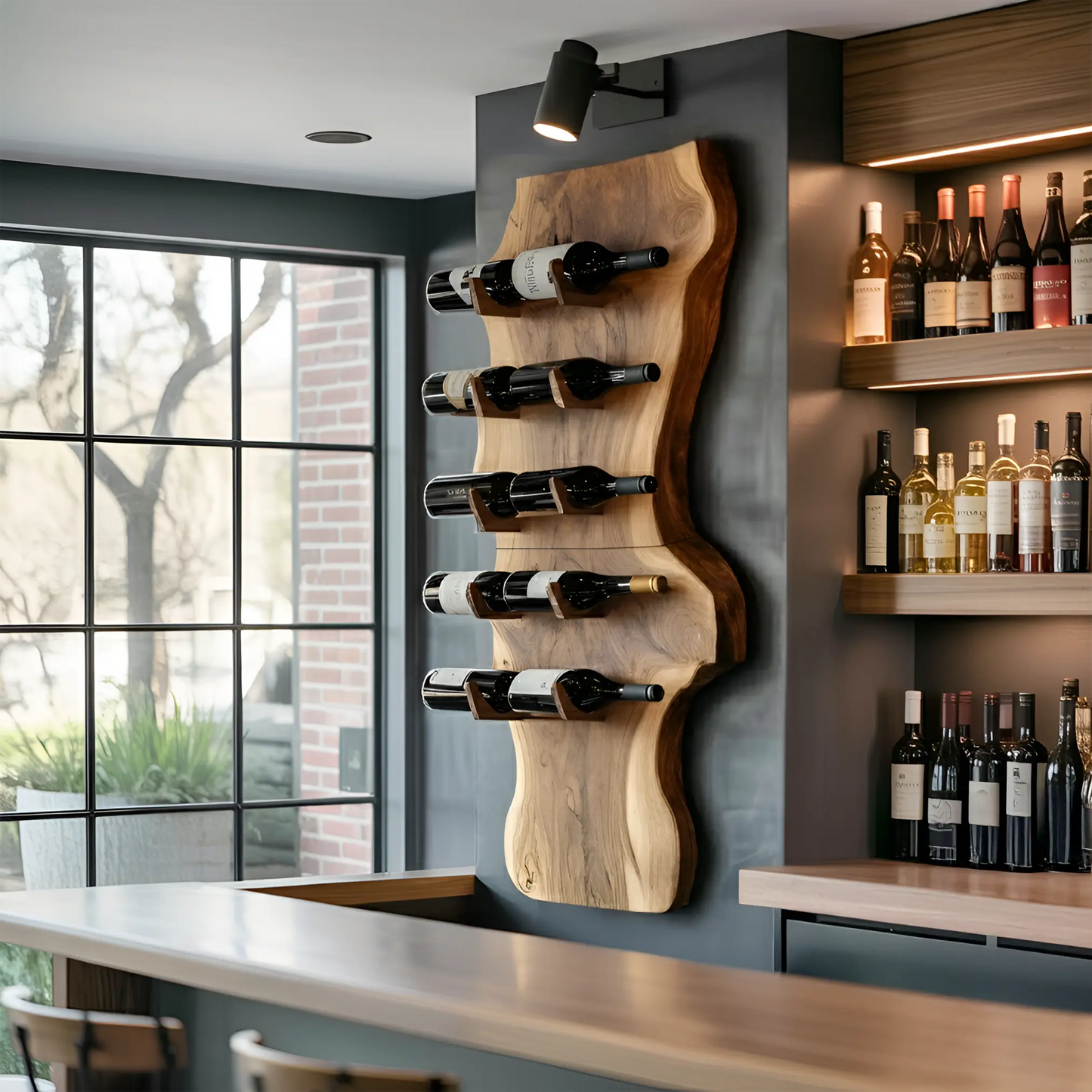 Modern Solid Wood Wine Rack For Living Room And Bar Display Lynnsnail