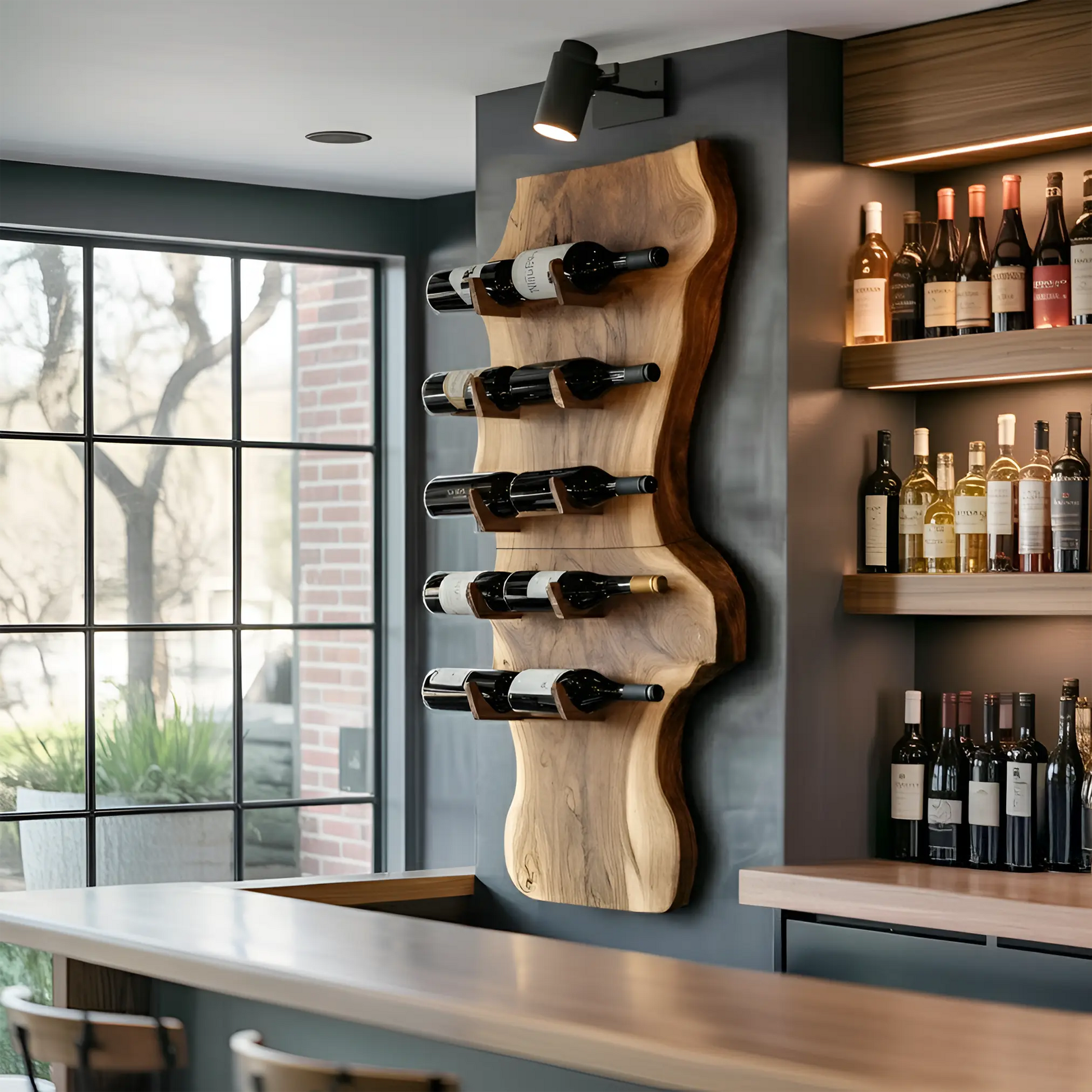 Modern Solid Wood Wine Rack For Living Room And Bar Display Lynnsnail