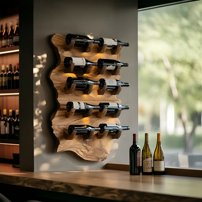 Farmhouse Wooden Live Edge Wine Holder For Furniture Decor Lynnsnail