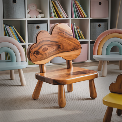Whimsical Cloud Shaped Kids Chair For Montessori Nursery Or Playroom Lynnsnail