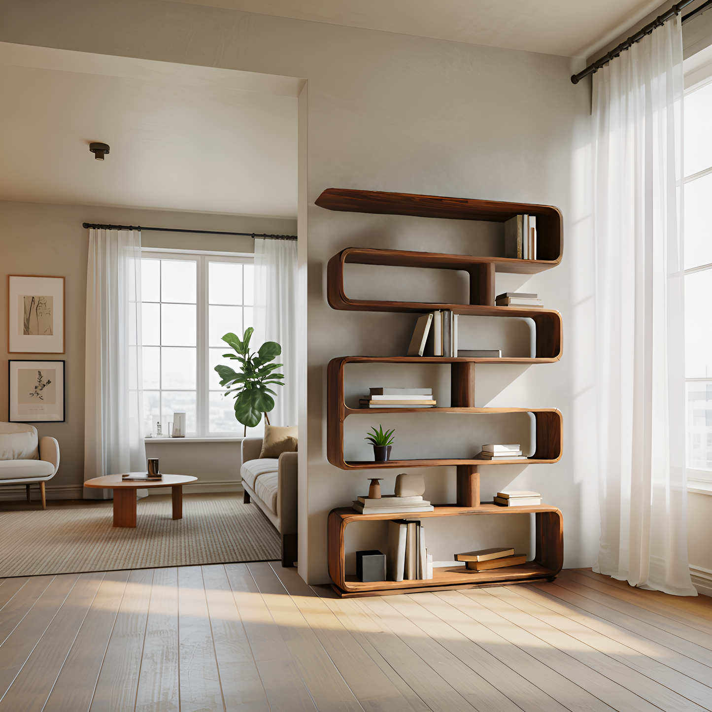 Modern Bookcase Freestanding Shelving Unit For Home Organization Lynnsnail