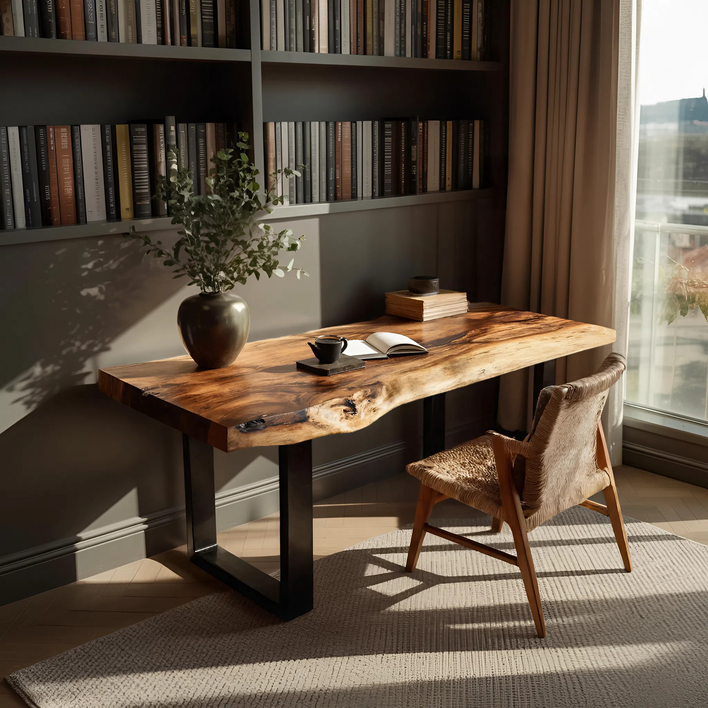 Handcrafted Wooden Tabletop For Modern Bedroom Decor