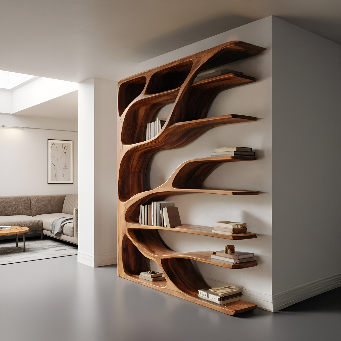 Modern Statement Bookshelf For Home Interiors Decor Lynnsnail