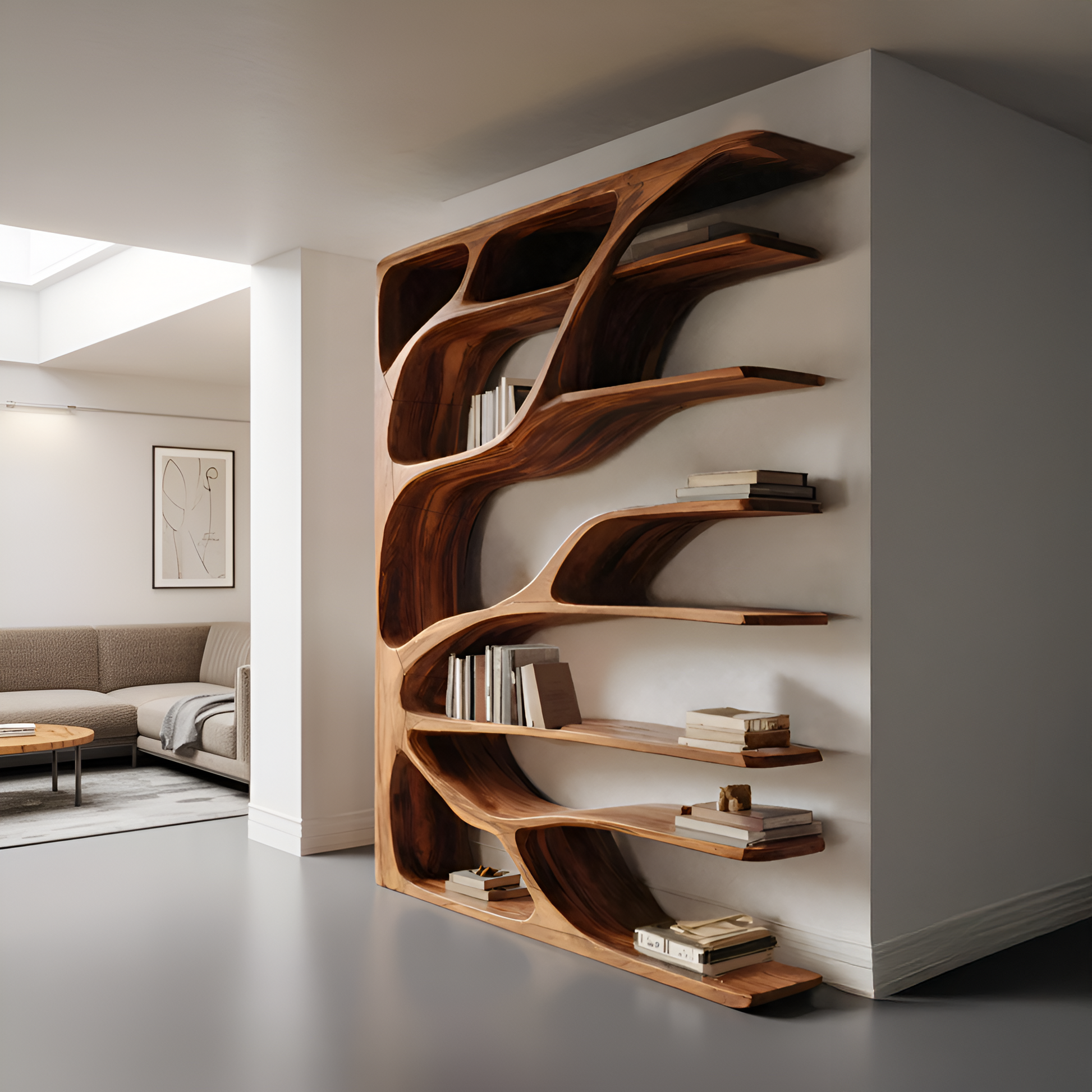 Modern Statement Bookshelf For Home Interiors Decor Lynnsnail