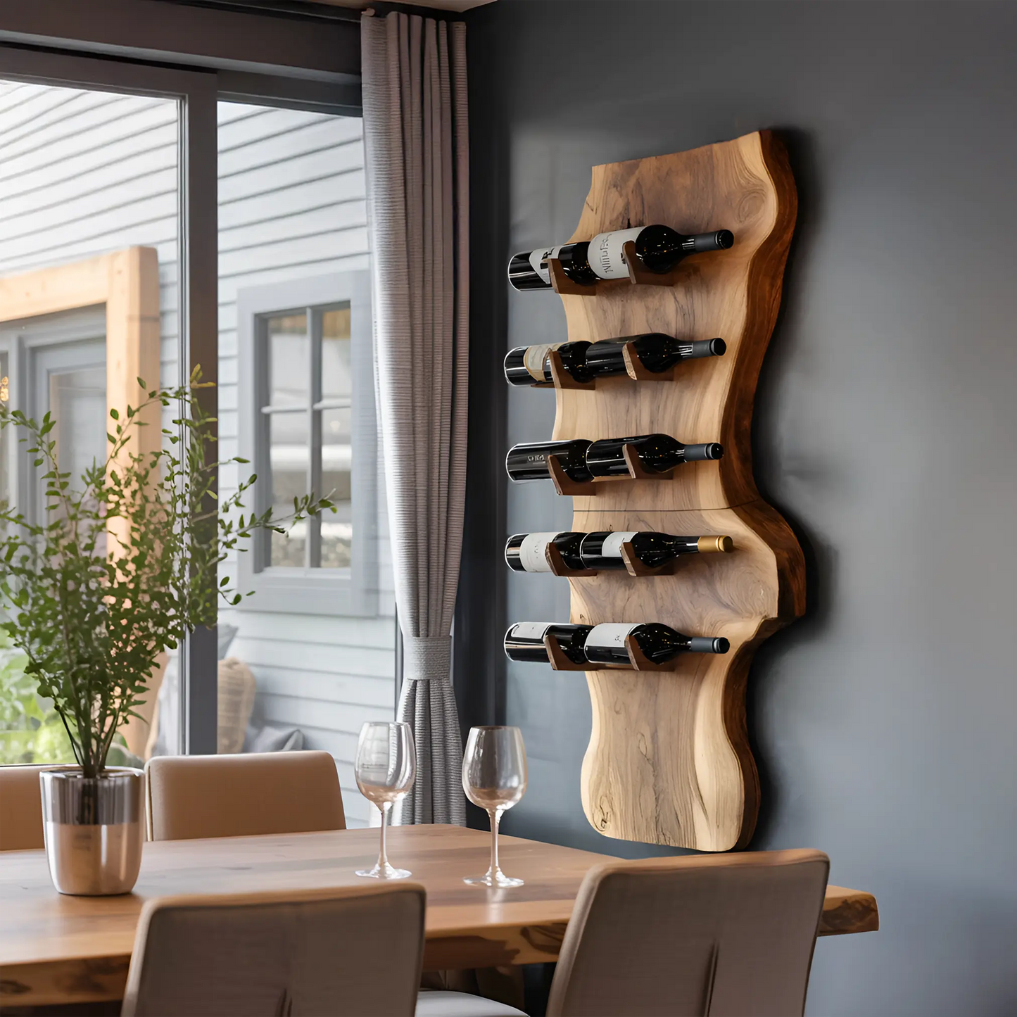 Modern Solid Wood Wine Rack For Living Room And Bar Display Lynnsnail