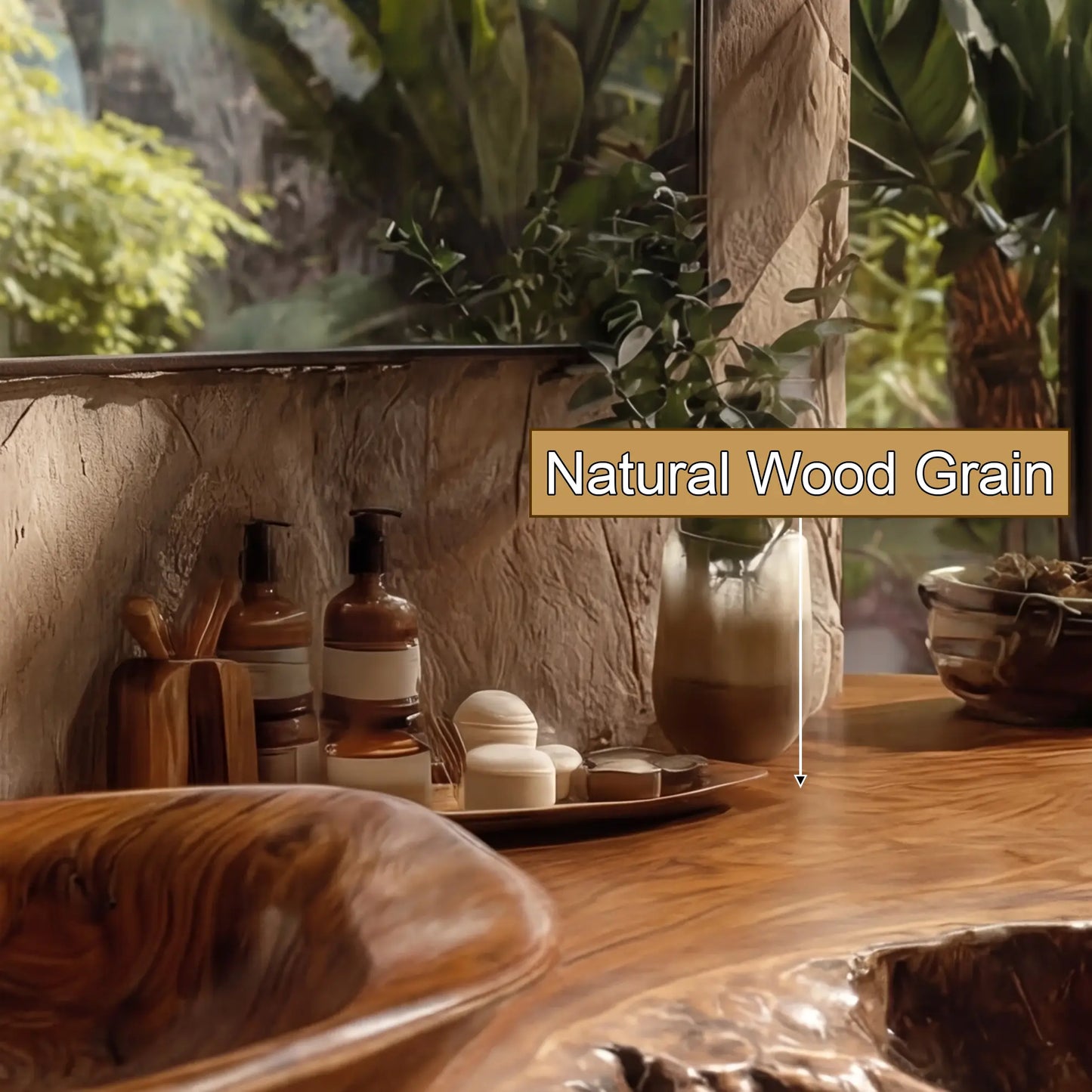 Ravello Live Edge Solid Wood Floating Bathroom Vanity SPA752301 Lynnsnail