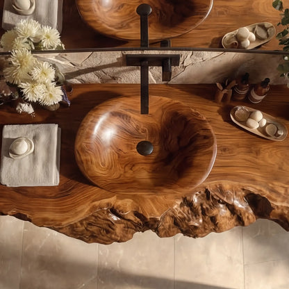 Ravello Live Edge Solid Wood Floating Bathroom Vanity SPA752301 Lynnsnail
