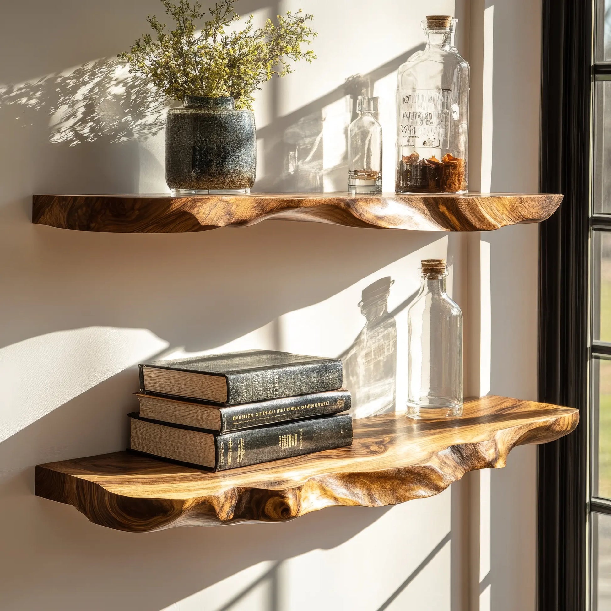 Ravello Live Edge Solid Wood Floating Shelf SPA589354 Lynnsnail