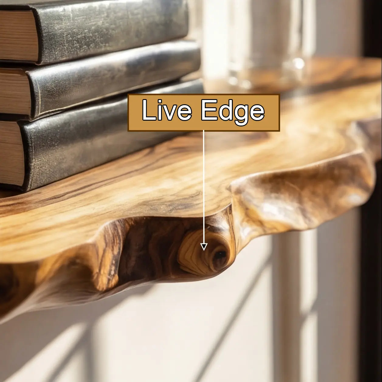 Ravello Live Edge Solid Wood Floating Shelf SPA589354 Lynnsnail