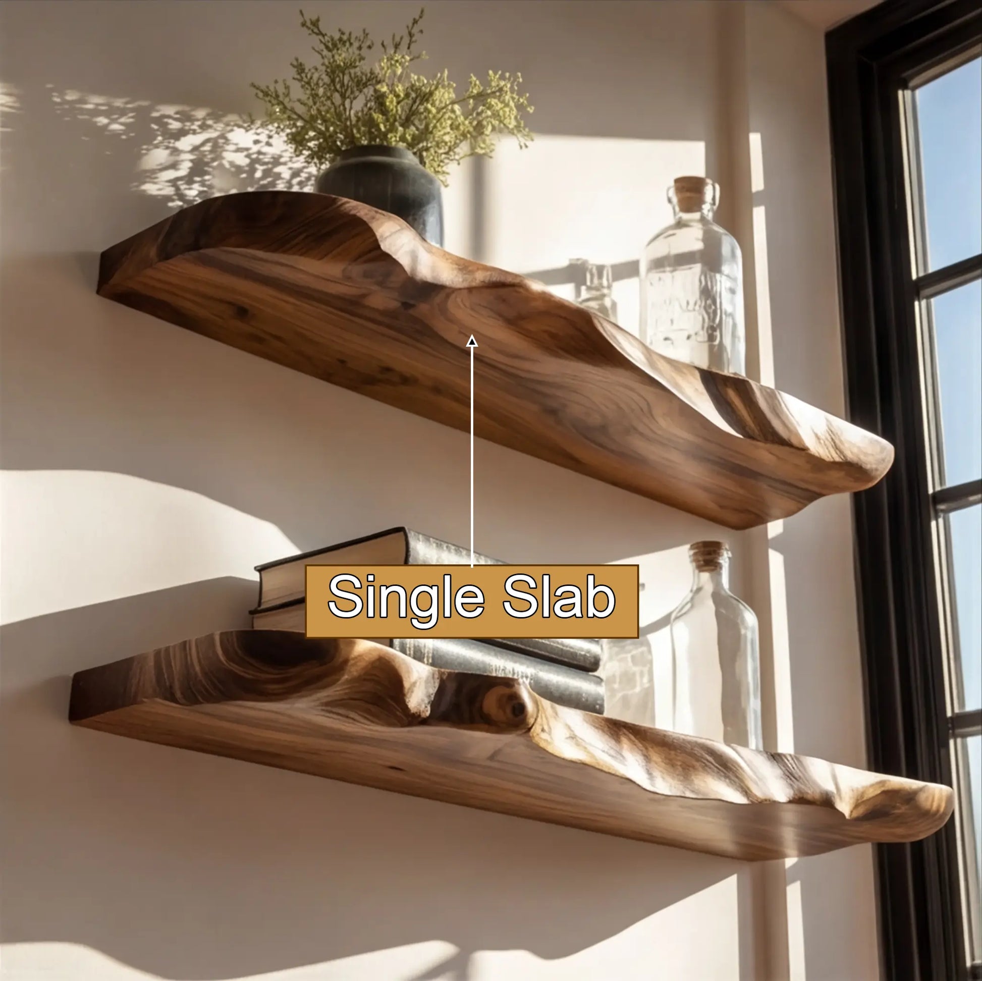 Ravello Live Edge Solid Wood Floating Shelf SPA589354 Lynnsnail