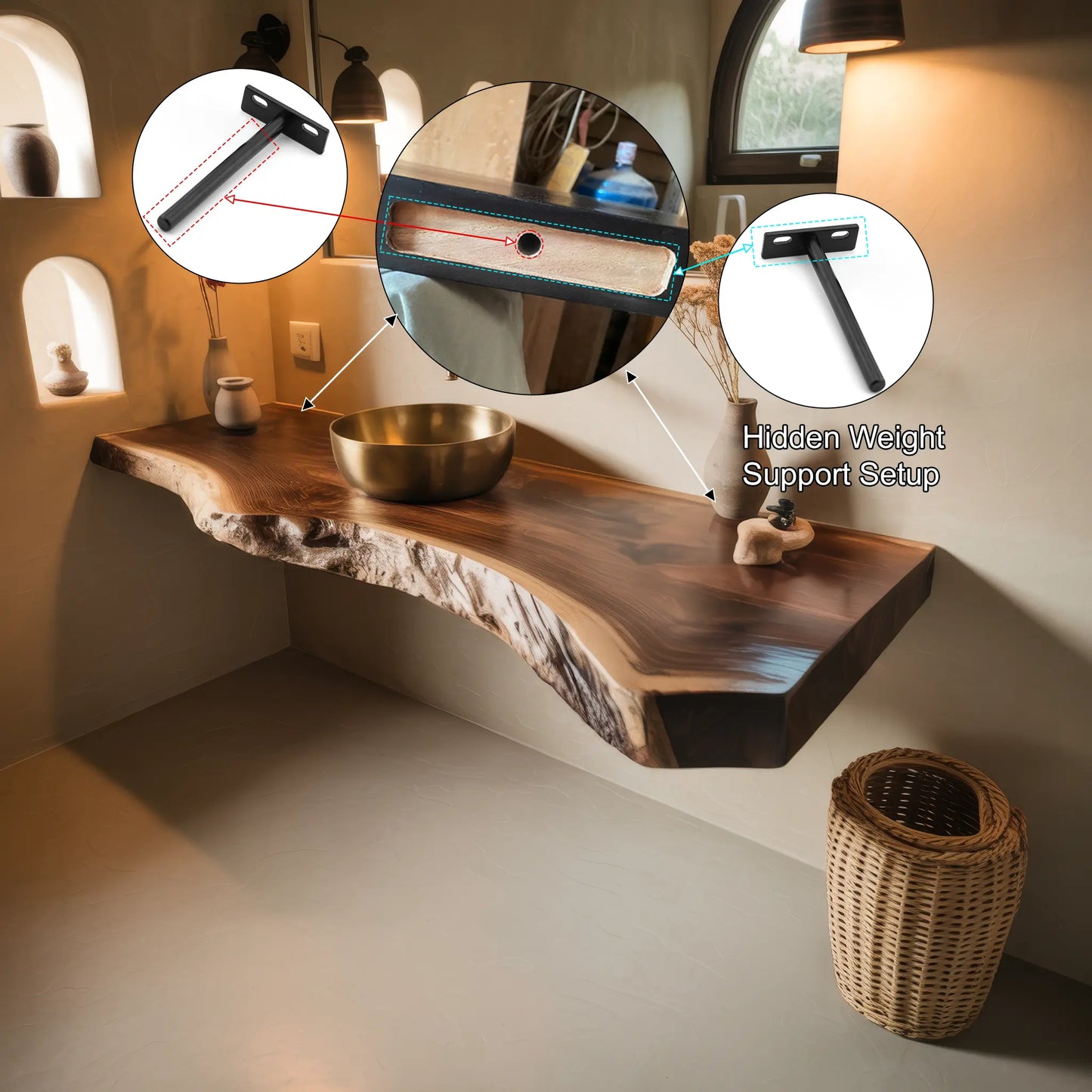 Riverbend Solid Wood Floating Bathroom Vanity Lynnsnail