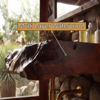 Rovira Live Edge Solid Wood Floating Bathroom Vanity with Integrated Sink SPA124233 Lynnsnail
