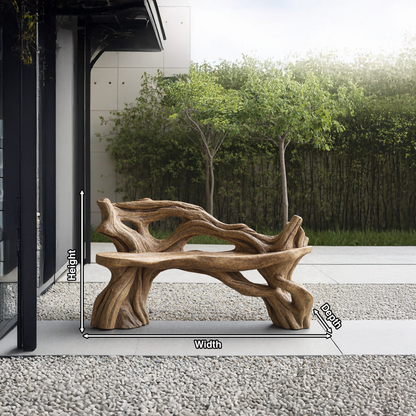 Handcrafted Branch Bench Outdoor Decor For Hand Carved Gardens Lynnsnail