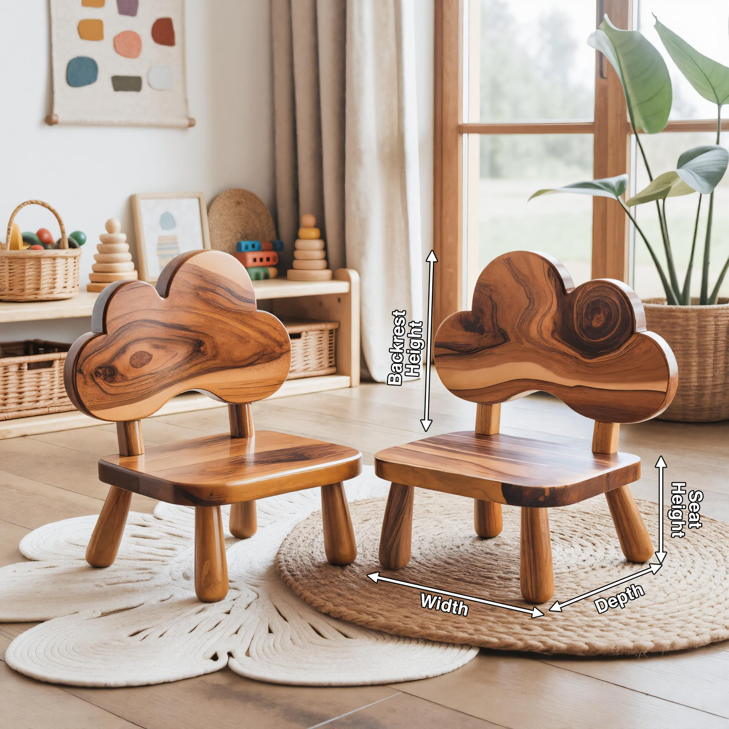 Whimsical Cloud Shaped Kids Chair For Montessori Nursery Or Playroom Lynnsnail