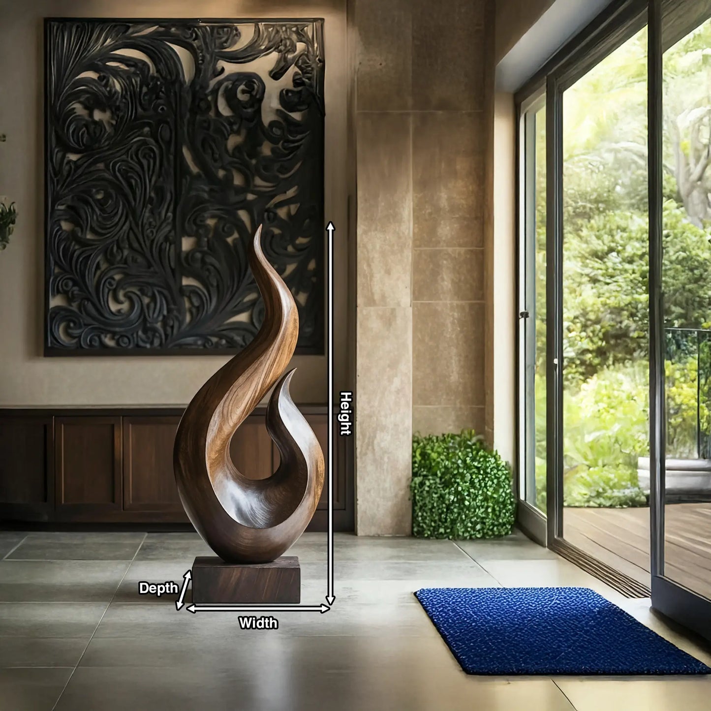Handcrafted Abstract Wood Statue For Home Accent Lynnsnail