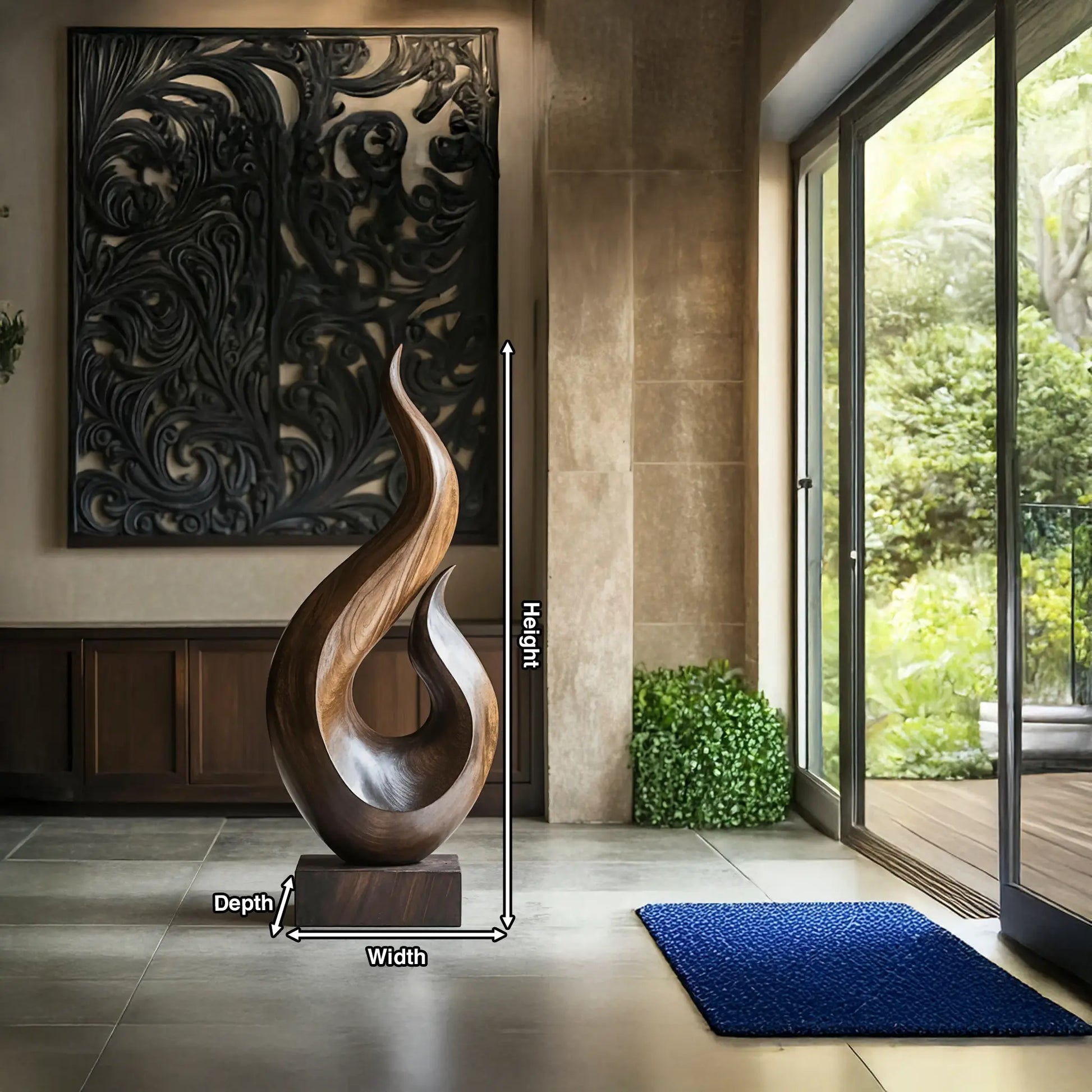 Handcrafted Abstract Wood Statue For Home Accent Lynnsnail