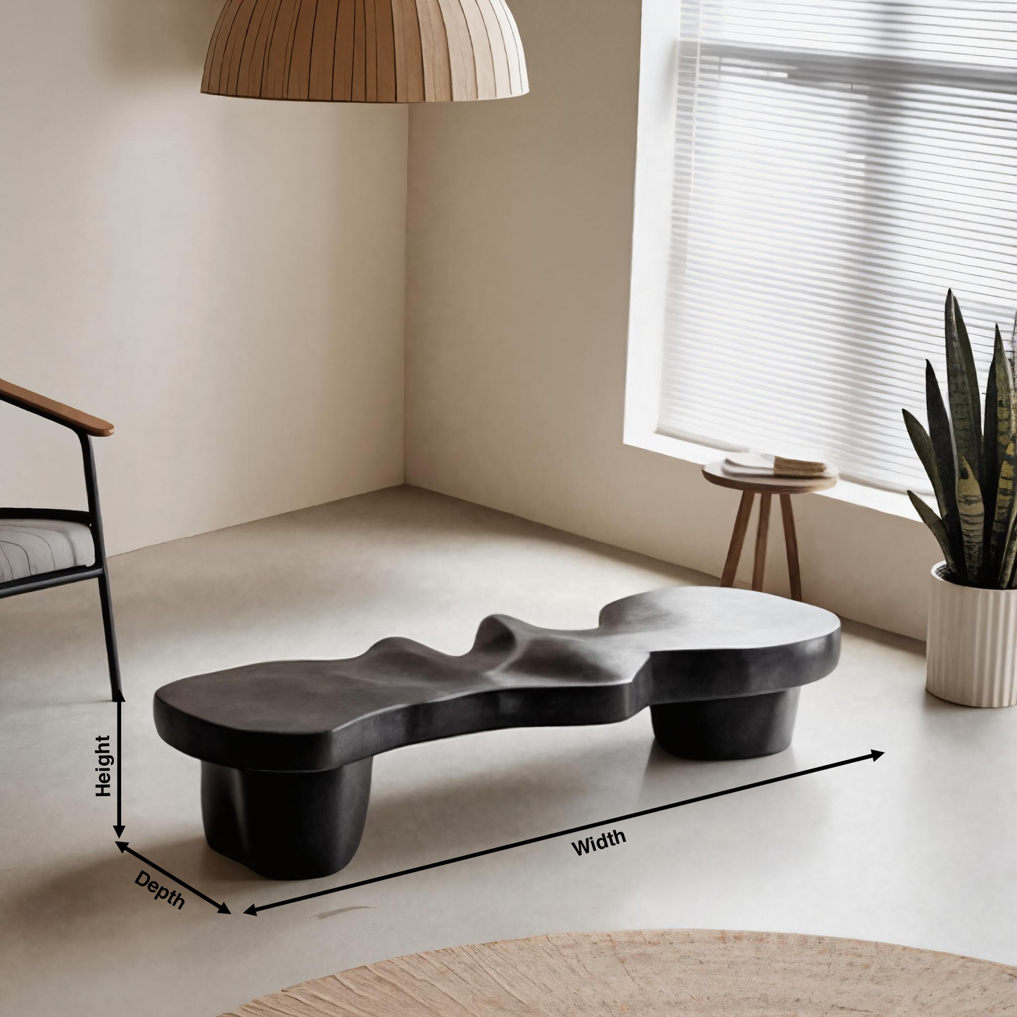 Contemporary Sculptural Wood Bench For Modern Living Room Or Gallery Lynnsnail