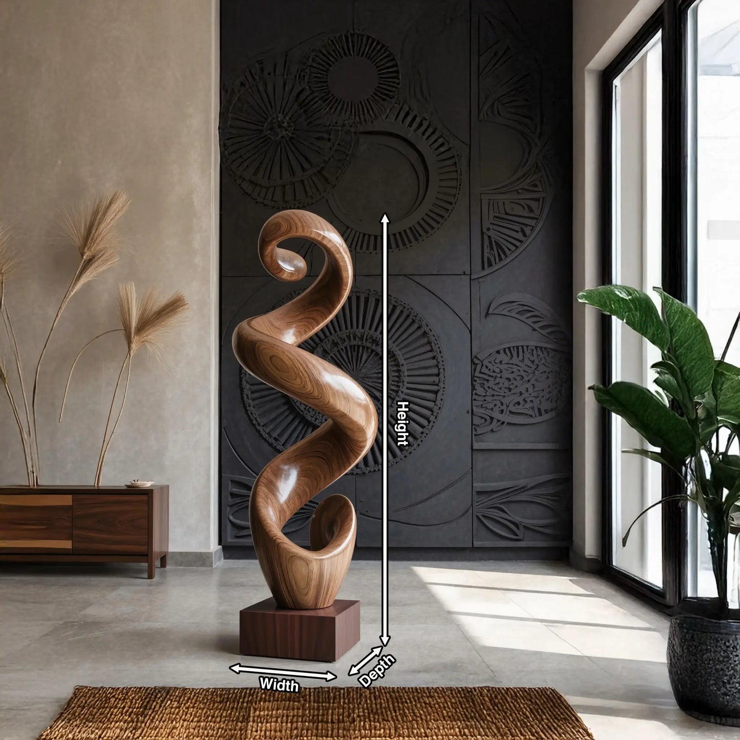 Rustic Large Twisted Spiral Floor Art For Office Decor Lynnsnail
