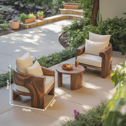 Curved Outdoor Wood Lounge Chair For Patio Or Balcony Lynnsnail