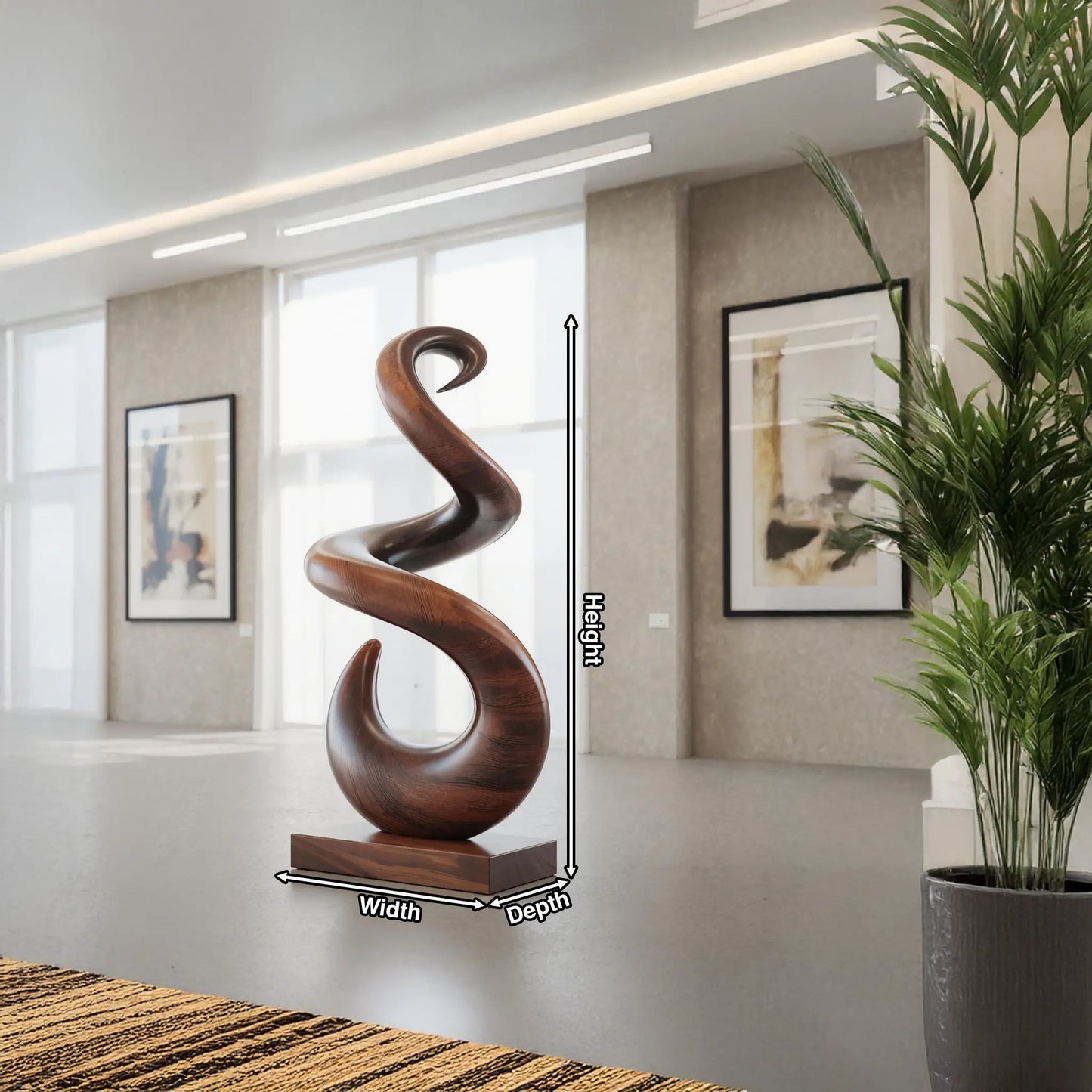 Hand Carved Abstract Wooden Sculpture For Yard Decor Lynnsnail