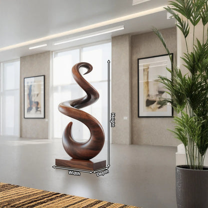 Hand Carved Abstract Wooden Sculpture For Yard Decor Lynnsnail