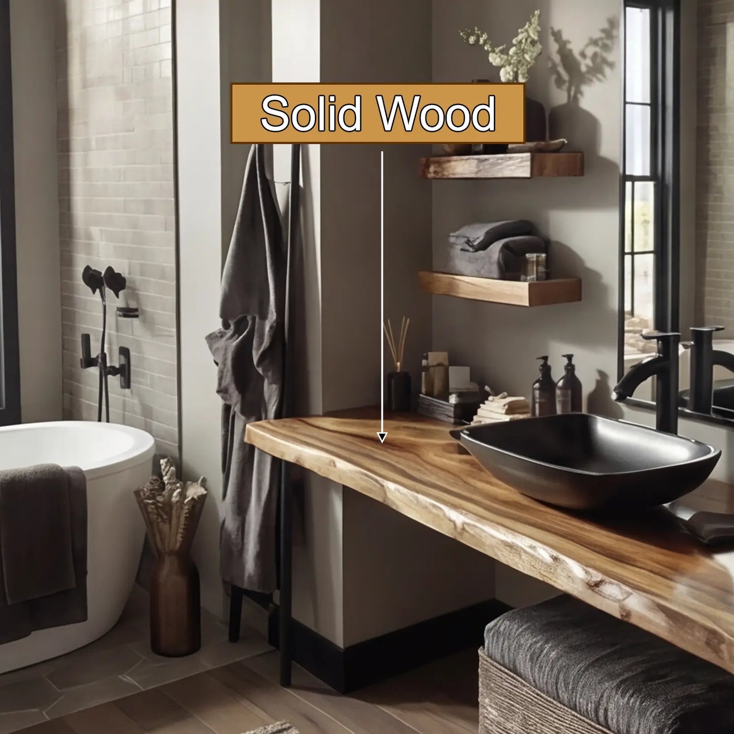 Selvara Solid Wood Floating Bathroom Vanity SPA254853 Lynnsnail