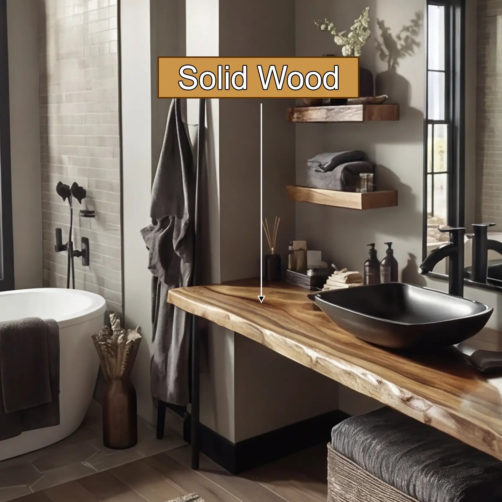Selvara Solid Wood Floating Bathroom Vanity SPA254853 Lynnsnail
