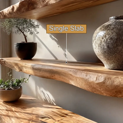 Seravin Live Edge Solid Wood Floating Shelf SPA358348 Lynnsnail
