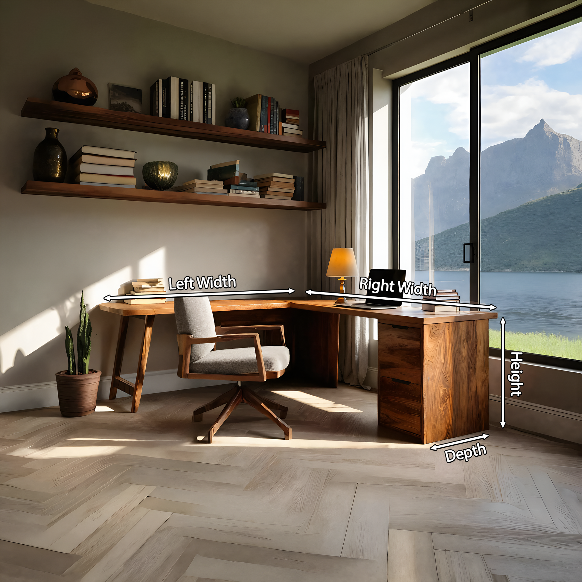 Luxury L Shaped Desk With Drawer For Home Office Lynnsnail