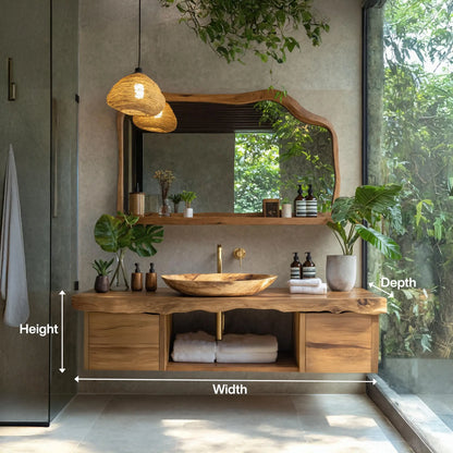 Natural Wood Floating Vanity For Bathroom Upgrade Lynnsnail