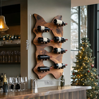 Mid Century Wooden Live Edge Wine Holder For Living Room Decor Lynnsnail