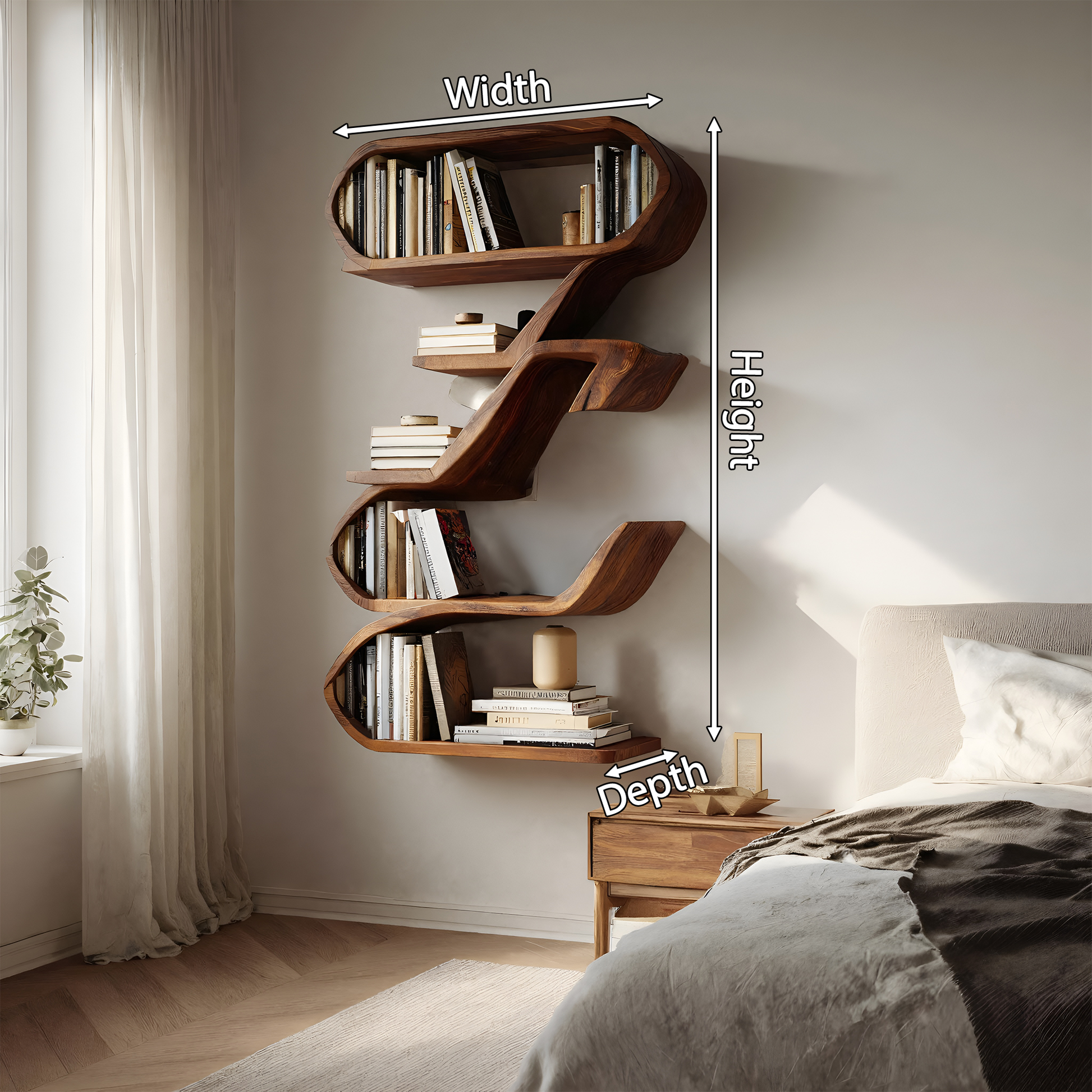 Modern Sculptural Wall Shelf For Living Room Display Lynnsnail
