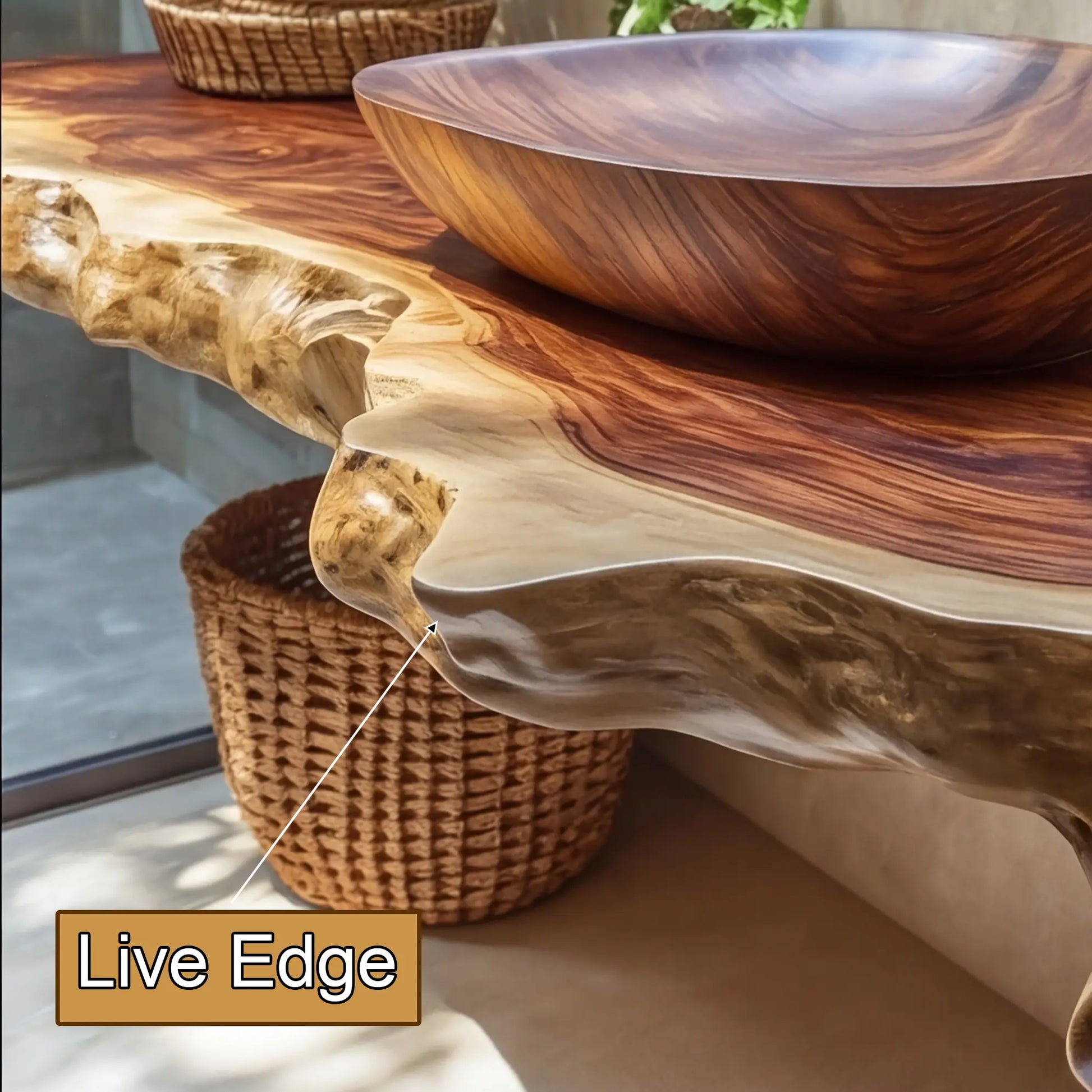 Solvara Live Edge Solid Wood Floating Bathroom Vanity SPA158318 Lynnsnail