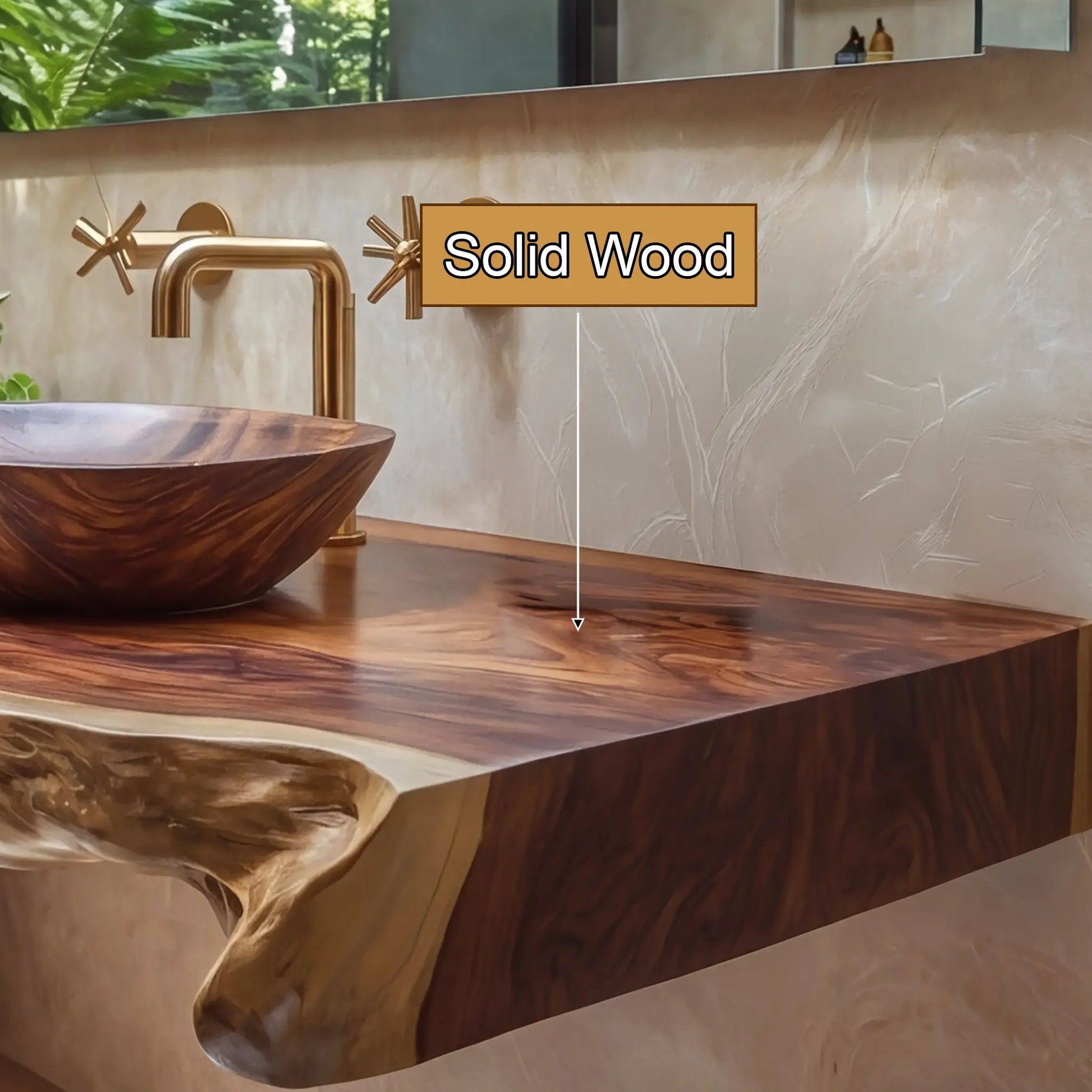 Solvara Live Edge Solid Wood Floating Bathroom Vanity SPA158318 Lynnsnail