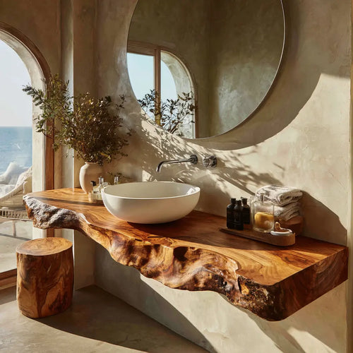 Solveth Live Edge Solid Wood Floating Bathroom Vanity SPA521936 Lynnsnail