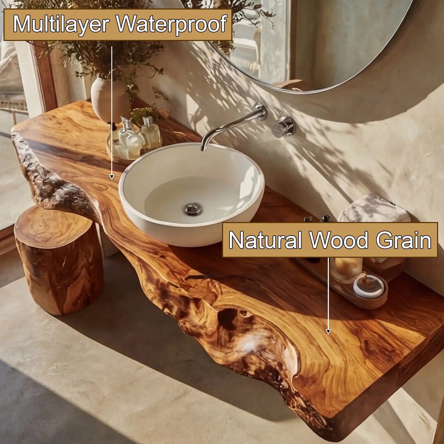 Solveth Live Edge Solid Wood Floating Bathroom Vanity SPA521936 Lynnsnail