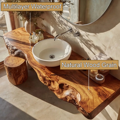 Solveth Live Edge Solid Wood Floating Bathroom Vanity SPA521936 Lynnsnail