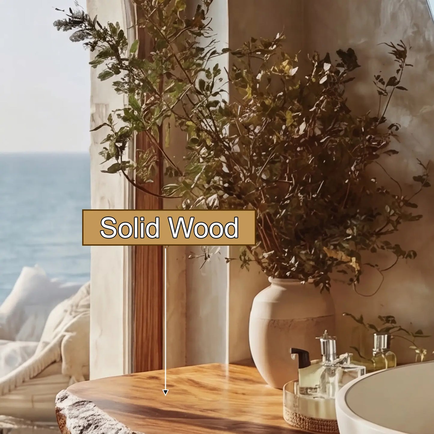 Solveth Live Edge Solid Wood Floating Bathroom Vanity SPA521936 Lynnsnail
