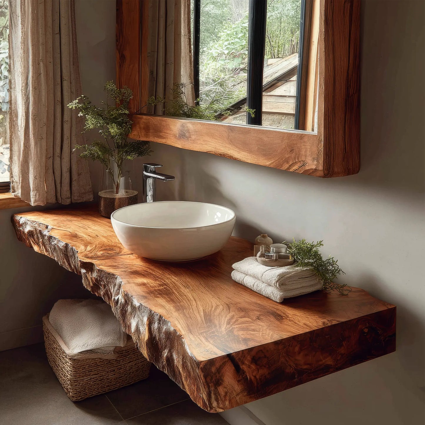 Solvian Live Edge Solid Wood Floating Bathroom Vanity SPA606606 Lynnsnail