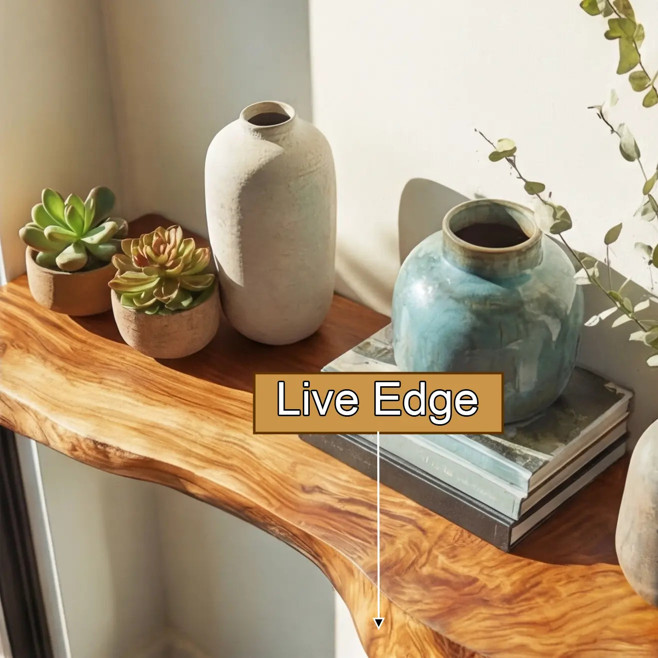 Solvra Live Edge Solid Wood Floating Shelf SPA235456 Lynnsnail